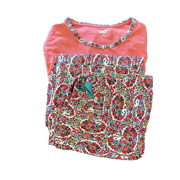 Lands End Pajamas Long Sleeve Paisley Jersey BRAND NEW Elastic Drawstring Pant - Picture 12 of 12